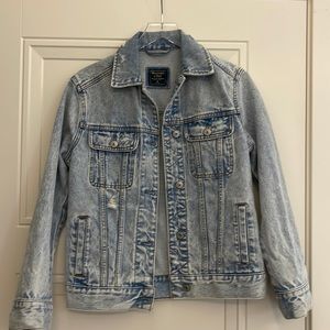 Abercrombie & Fitch oversized distressed denim jacket